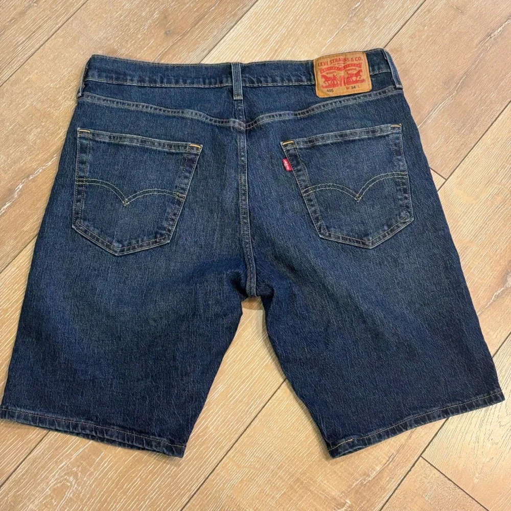 Levis 405 Standard Fit Denim Shorts Mens 34 Dark Wash Jean Shorts